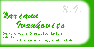 mariann ivankovits business card